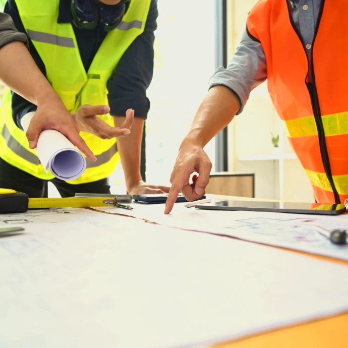 Professional construction team managing civil works and structural development as part of a full-scale general contracting project.